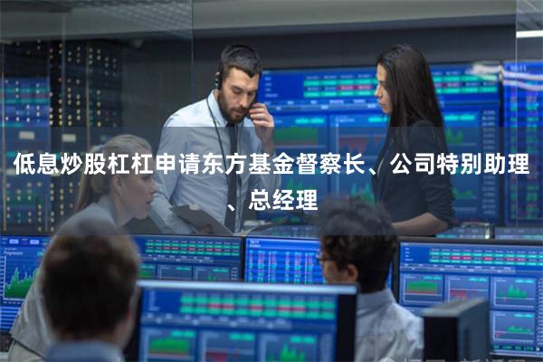低息炒股杠杠申请东方基金督察长、公司特别助理、总经理