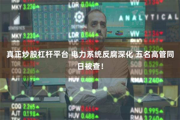 真正炒股杠杆平台 电力系统反腐深化 五名高管同日被查！
