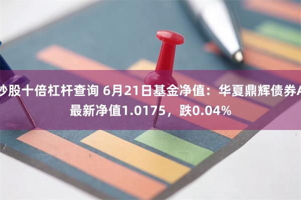 炒股十倍杠杆查询 6月21日基金净值：华夏鼎辉债券A最新净值1.0175，跌0.04%