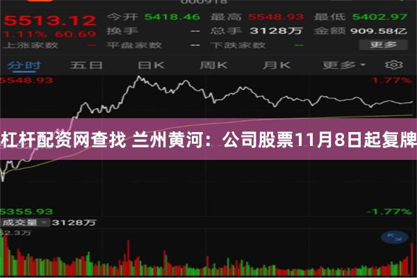 杠杆配资网查找 兰州黄河：公司股票11月8日起复牌